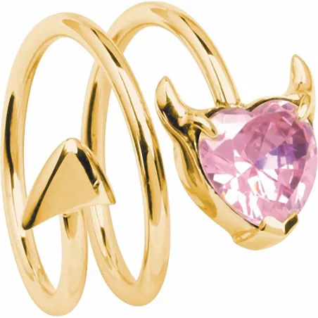 Bague femme coeur de diable rose