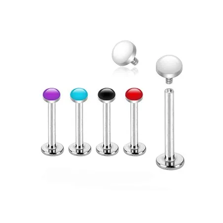 Piercing Labret Acier Chirurgical Dome Emaillé - Bijou Piercing Labret