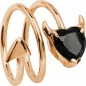 Bague femme or rose coeur de diable noir