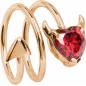 Bague femme or rose coeur de diable rouge