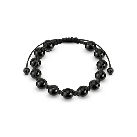 Bracelet Shamballa avec billes métalliques noires