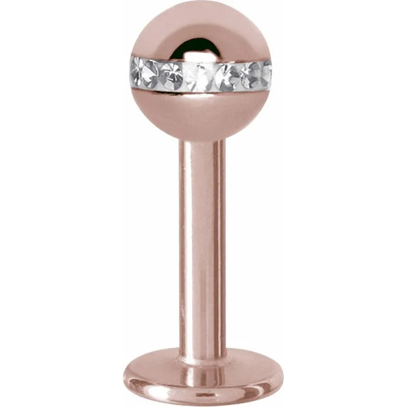 Piercing labret Swarovski orbite or rose