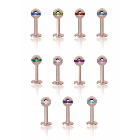 Piercing labret Swarovski orbite or rose