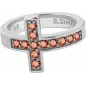 Bague acier croix Swarovski Zirconia orange