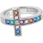 Bague acier croix Swarovski Zirconia rainbow