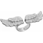 Bague acier ailes d'ange Swarovski blanc