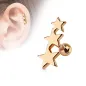 Piercing Oreille Helix Tragus Etoiles Or Rose