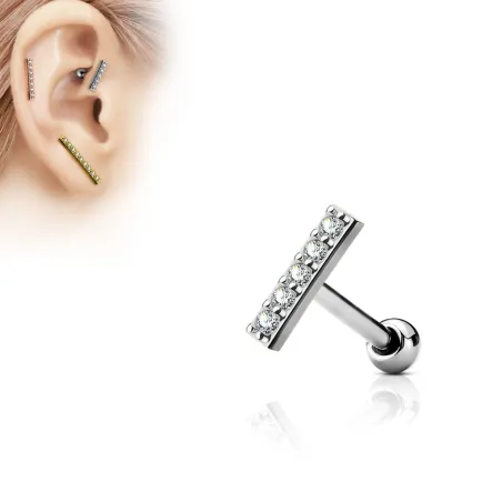 Piercing oreille cartilage barre argentée