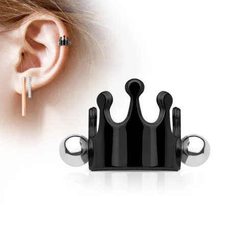 Piercing Oreille Helix Cartilage Manchette Couronne Noire