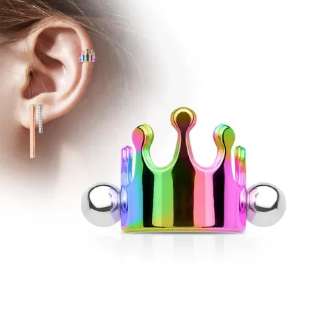 Piercing Oreille Helix Cartilage Manchette Couronne Multicolore