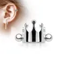 Piercing Oreille Helix Cartilage Manchette Couronne Argentée