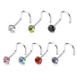 Piercing nez Argent 925/1000 Gemme Rond