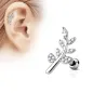 Piercing oreille cartilage feuille pavée de strass