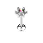 Piercing oreille labret lèvre fleur cristaux blanc