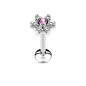 Piercing oreille labret lèvre fleur cristaux rose