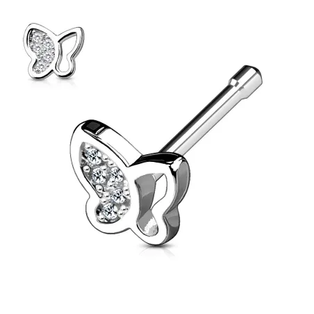 Piercing nez tige droite papillon