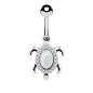 Piercing nombril tortue opale