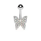 Piercing nombril papillon strass aurore boréale