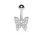 Piercing nombril papillon strass blanc