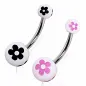 Piercing nombril boule acrylique marguerite