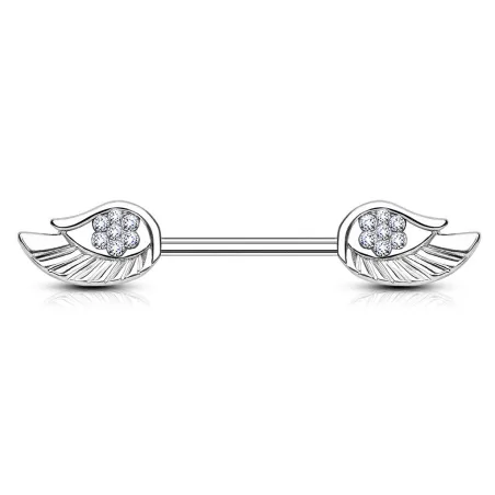 Piercing téton avec ailes d'ange