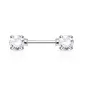 Piercing Téton Barbell Gemmes Ronds Blancs