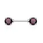 Piercing Téton Barbell Gemmes Ronds Violets