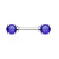 Piercing Téton Barbell Gemmes Ronds Bleu