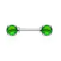 Piercing Téton Barbell Gemmes Ronds Verts