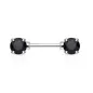 Piercing Téton Barbell Gemmes Ronds Noirs