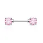 Piercing Téton Barbell Gemmes Ronds Roses