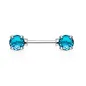 Piercing Téton Barbell Gemmes Ronds Turquoises