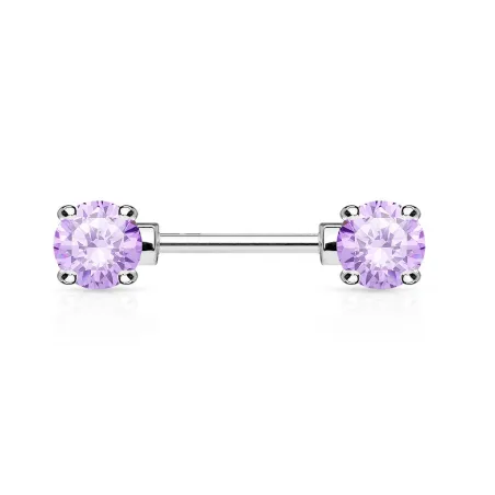 Piercing Téton Barbell Gemmes Ronds Tanzanite