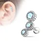 Piercing oreille cartilage triple strass aurore boréale