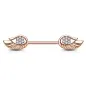 Piercing téton or rose avec ailes d'ange strass