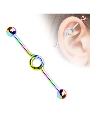 Piercing oreille industriel en titane "Loop"