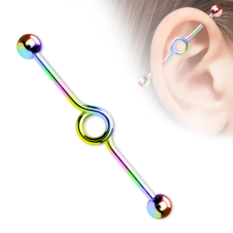 Piercing oreille industriel en titane "Loop"