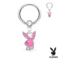 Piercing oreille anneau captif pendentif Playboy rose