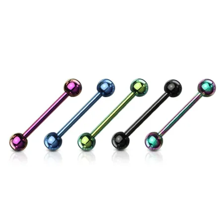 Lot de 5 Piercing langue Titane anodisé - Vente Piercing langue