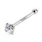 Piercing Nez Or Blanc 14K avec Gemme (Tige Droite)