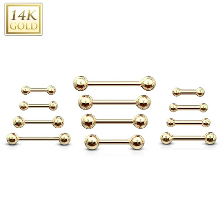 Piercing Barbell en Or 14 carats véritable