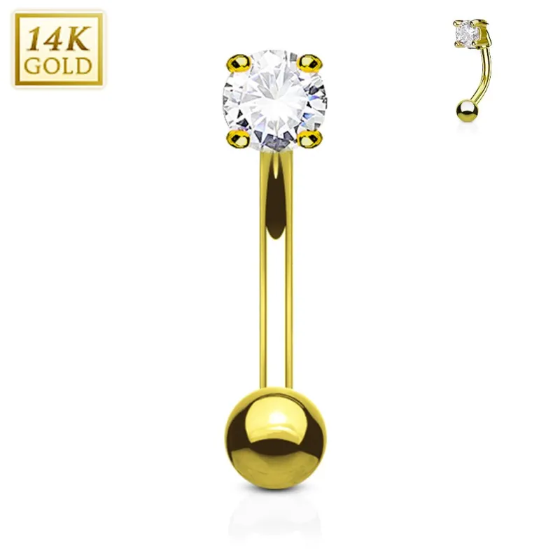 Piercing arcade Or jaune 14K serti d'une pierre Cubic Zirconium