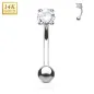 Piercing arcade Or blanc 14K serti d'une pierre Cubic Zirconium