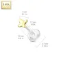 Piercing oreille labret Bioplast et Or 14K Papillon