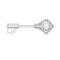 Piercing téton clef vintage opale blanche