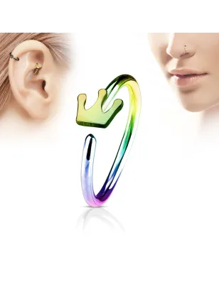 Piercing nez anneau couronne multicolore