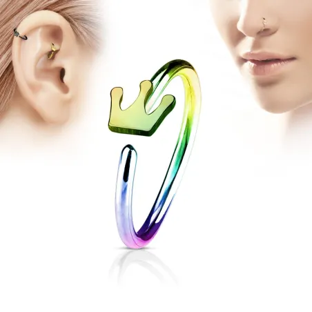 Piercing nez anneau couronne multicolore