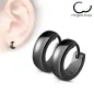 Paire Boucles d'oreille homme anneaux acier noir