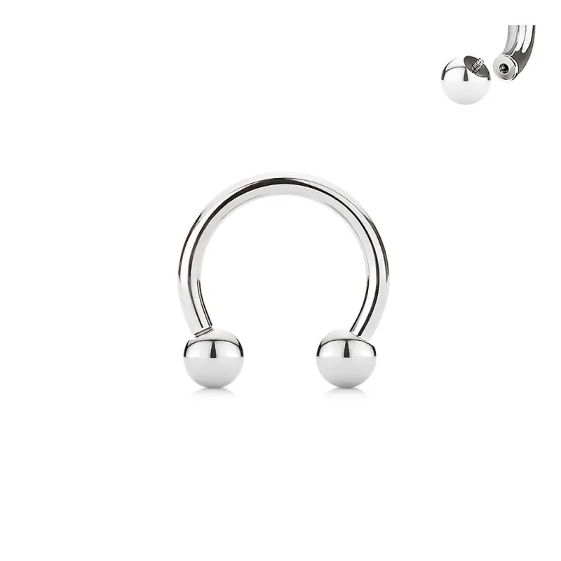 Piercing fer à cheval acier (oreille, téton, septum)