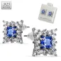 Paire boucles d'oreille argent rectangulaire